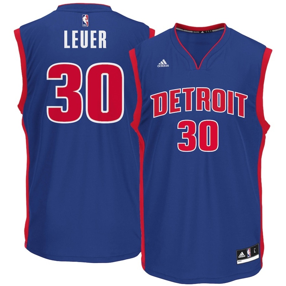 NWT Adidas Jon Leuer Detroit Pistons #30 Blue Icon NBA Jersey Men’s Small